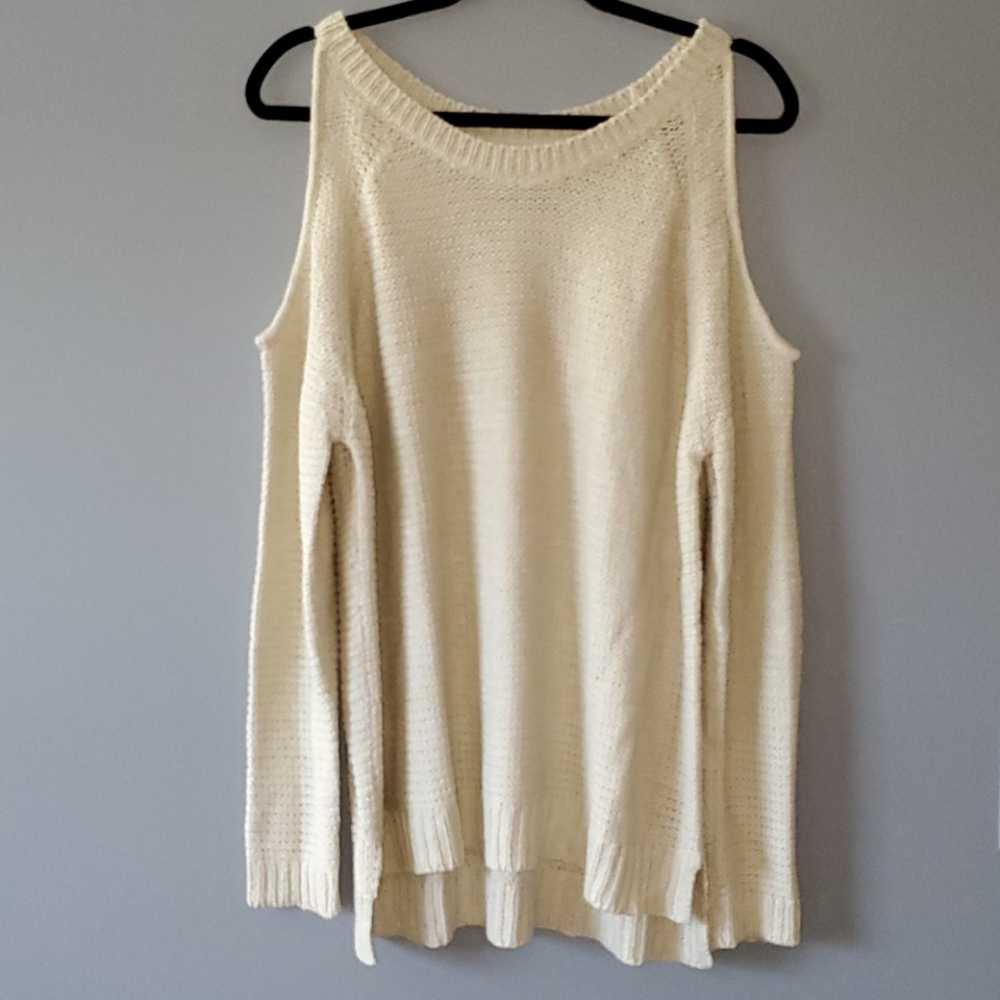 Cream Coldshoulder Sweater